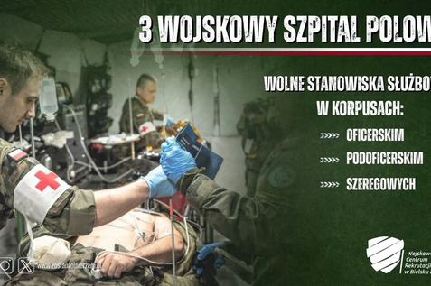Twoje kompetencje mogą służyć innym. Dołącz do 3 Wojskowego Szpitala Polowego w Lublinie